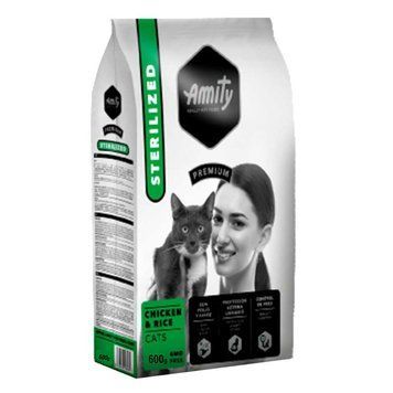 Корм для котів AMITY Sterilized Chicken, для стерилізованих, з куркою, 600 гр 910 STER CHIC 600g фото